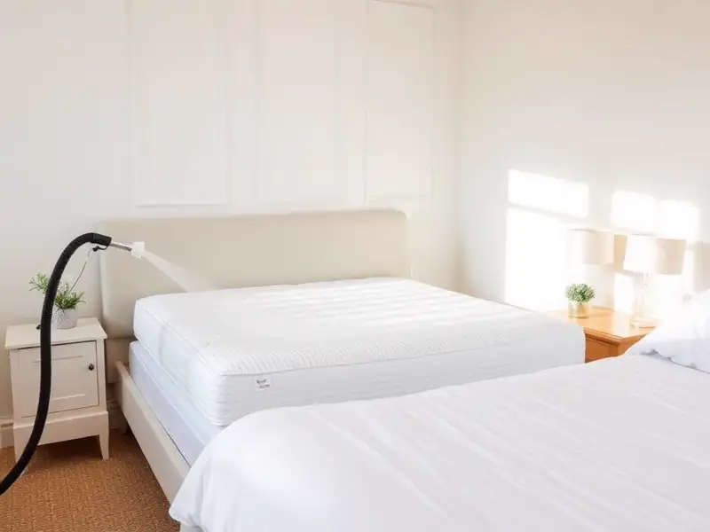 Mattress being steam cleaned in a Melbourne bedroom